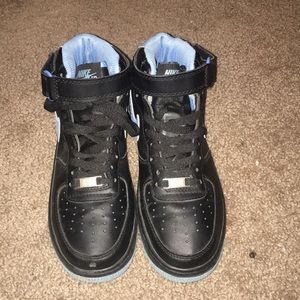 Black and blue Air Force ones